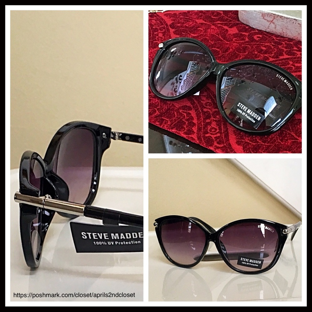 STEVE MADDEN BLACK SUNNIES SUNGLASSES - Picture 4 of 7